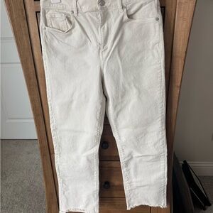 LOFT Women's Off-White Cropped Jeans